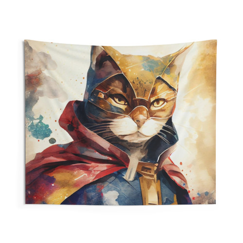 Tabby Cat Superhero Tapestry Wall Hanging