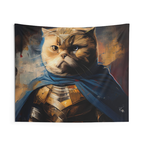 Scottish Fold Cat Superhero Tapestry
