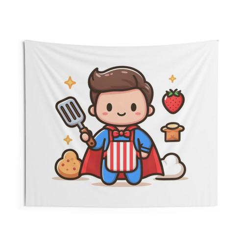 Kawaii Superhero With Apron Tapestry