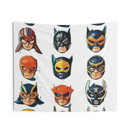 Superhero Masks Pattern Tapestry