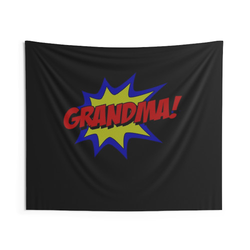 Superhero Grandma Tapestry - Funny Grandmother Wall Hanging