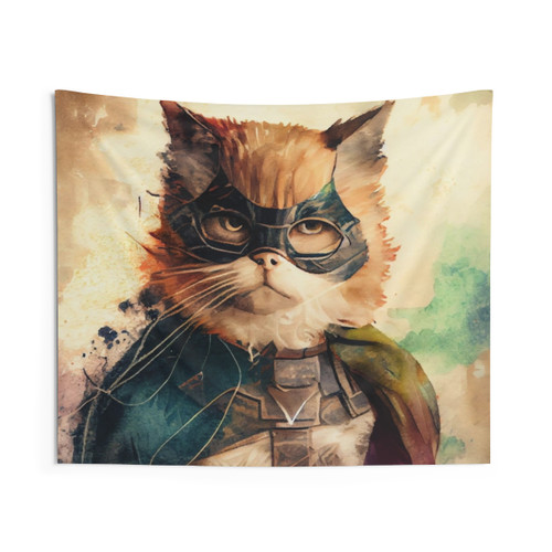 Superhero British Longhair Cat Tapestry