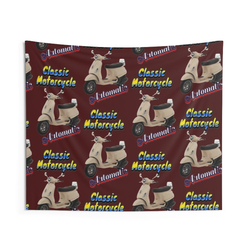 Classic Motorcycle Tapestry - Retro Automotive Art Piece