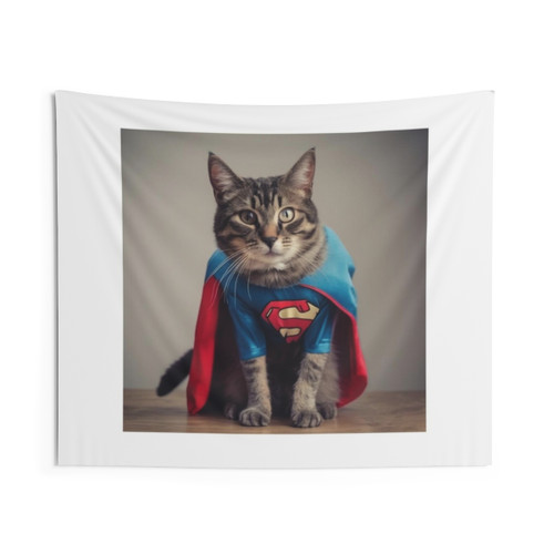 Superhero Cat Tapestry - Unique Wall Art