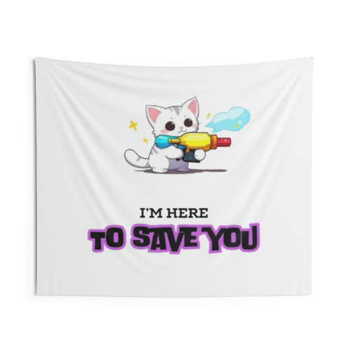 Funny Cat Superhero Tapestry