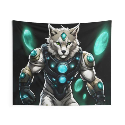 Superhero Lunar Lynx Tapestry - Powerful Animal Art