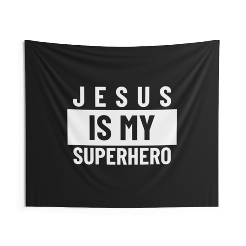 Christian Tapestry Featuring Jesus as a Superhero