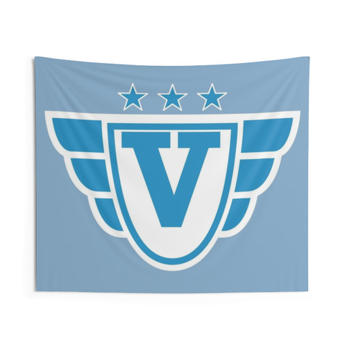 Superhero Letter V Tapestry with Stars and Wings