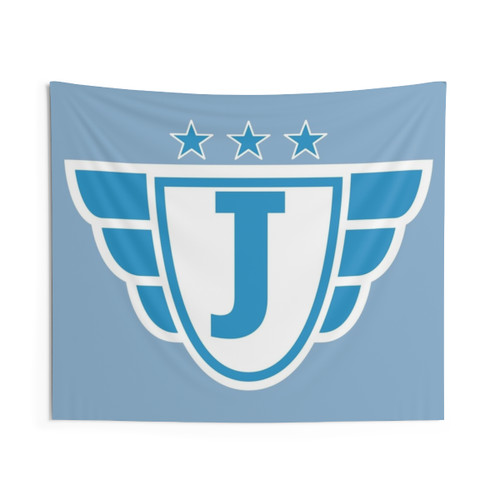 Superhero Letter J Tapestry with Stars and Wings Design