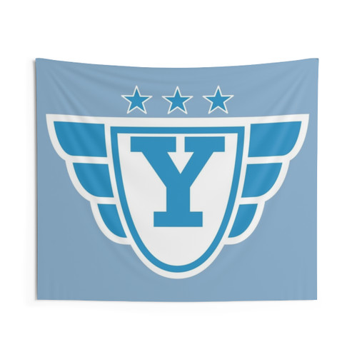 Superhero Letter Y Tapestry with Stars and Wings Design