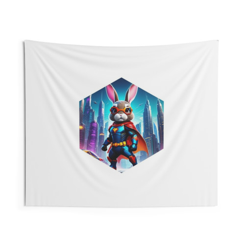 Cute Superhero Bunny Tapestry - Sci-Fi Home Decor