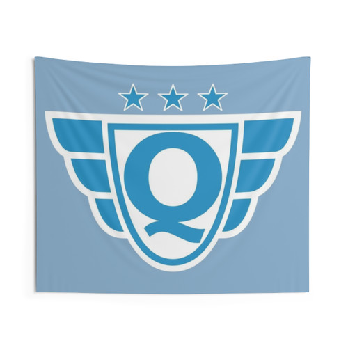 Superhero Letter Q Tapestry with Stars and Wings