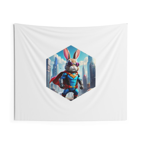 Cute Superhero Bunny Tapestry