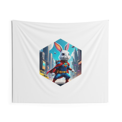 Cute Superhero Bunny Tapestry - Sci-Fi Wall Decor