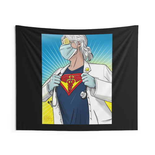 Superhero themed tapestry wall hanging