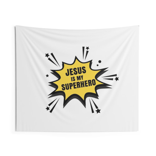 Christian Tapestry Featuring Jesus as a Superhero