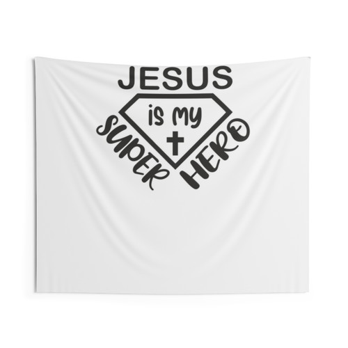 Jesus Is My Superhero Christian Design Tapestry