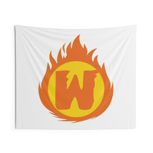 Superhero Letter W Fire Insignia Tapestry