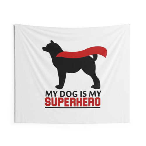 Akita Superhero Tapestry - Heroic Akita Inu Wall Art