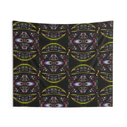 Vibrant Tiki Madness Tapestry with Psychedelic Island Vibes