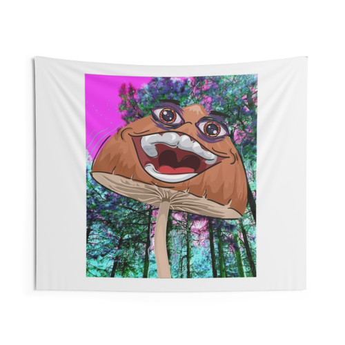 Trippy Shroom Floral Tapestry - Psychedelic Wall Decor