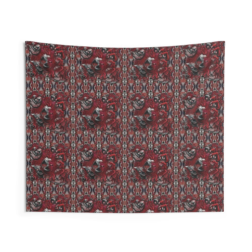 Surreal doodle tapestry featuring a psychedelic abstract pattern