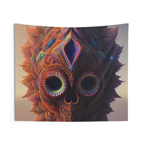 Psychedelic Trippy Mask Tapestry