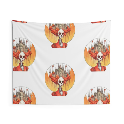 Surreal Skeleton Tapestry - Creepy, Psychedelic Home Decor