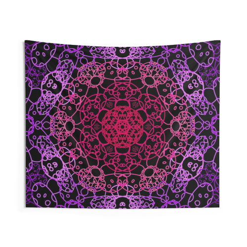 Cursed Kaleidoscope Pink Mushroom Tapestry