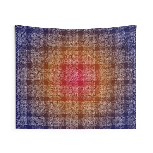 Interference Pattern Tapestry with Red Sun
