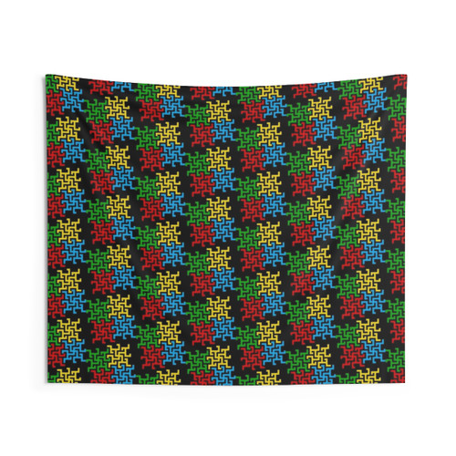 Rotary Puzzler Geometric Trippy Tapestry