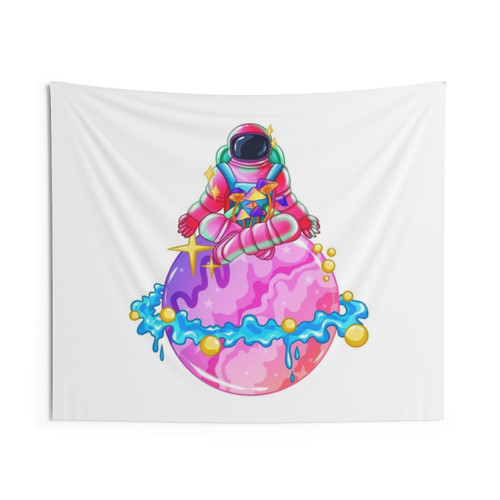 Colorful Trippy Astronaut Tapestry Wall Decor