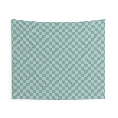 Geometric Trippy Seafoam Tapestry