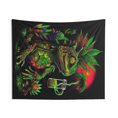 Colorful Trippy Frog Mandala Tapestry