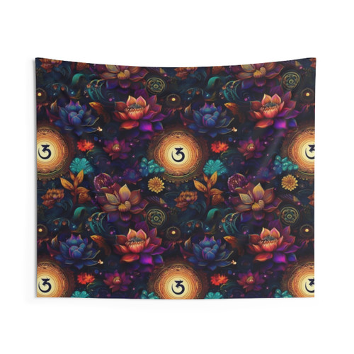 Trippy Psychedelic Floral Tapestry