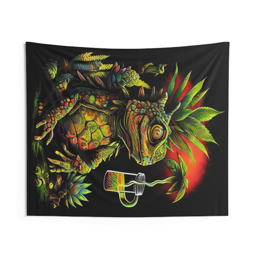 Trippy Psychedelic Frog Mandala Tapestry