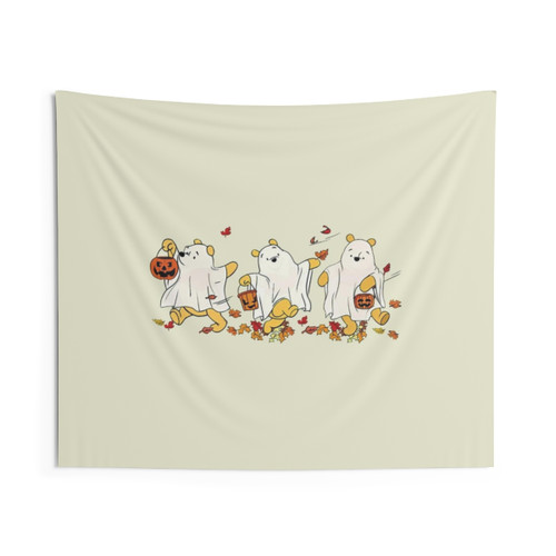 Vintage Halloween Pooh Tapestry for Spooky Fall Decor