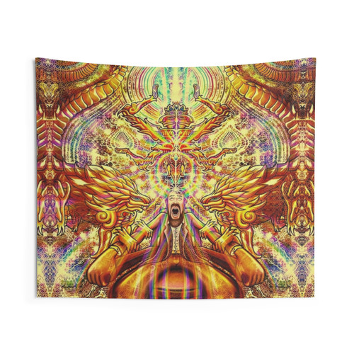 Psychedelic Summoned Divinity Tapestry