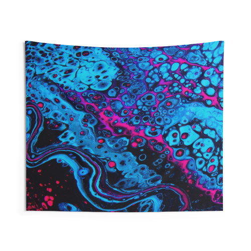 Psychedelic Blacklight Tapestry - Vibrant, Fluid Art Wall Decor