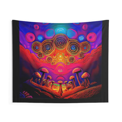 Mushrooms Trippy Psychedelic Tapestry Wall Hanging