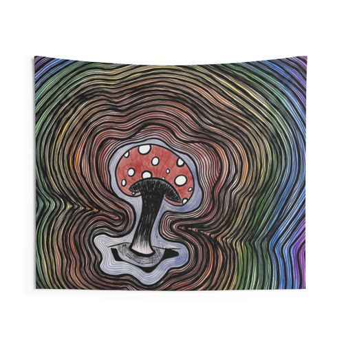 Vibrant Trippy Mushroom Tapestry Wall Hanging
