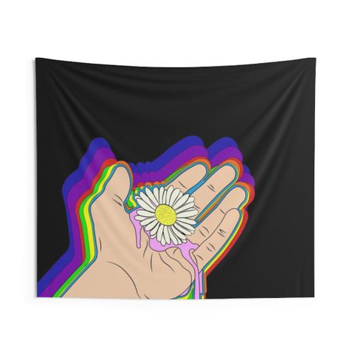 Trippy Daisies Tapestry - Psychedelic Floral Wall Decor