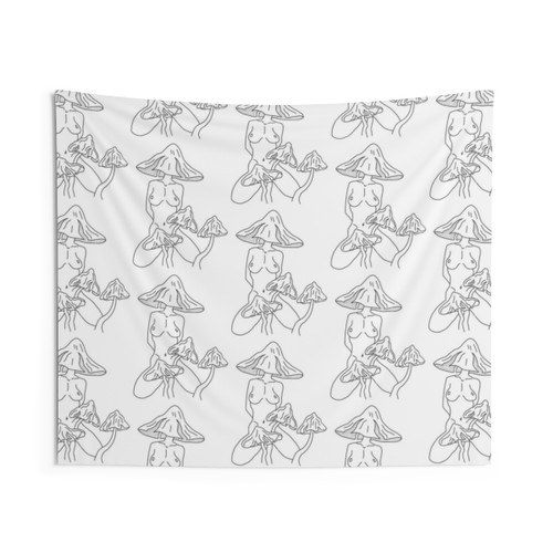 Psychedelic mushroom goddess tapestry