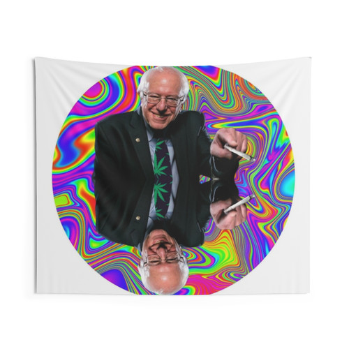 Bernie Sanders Weed Leaf Tapestry Wall Hanging