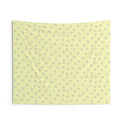 Trendy Yellow and White Stars Tapestry Wall Hanging