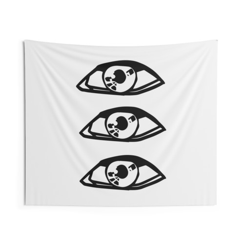 Trippy Three Eyes Graphic Tapestry