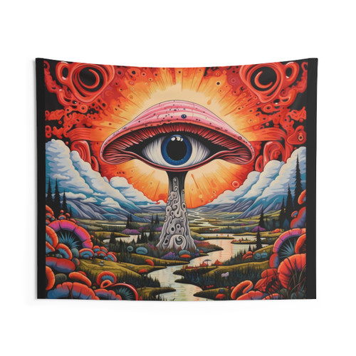 Mystic Gaze Psychedelic Mushroom Tapestry