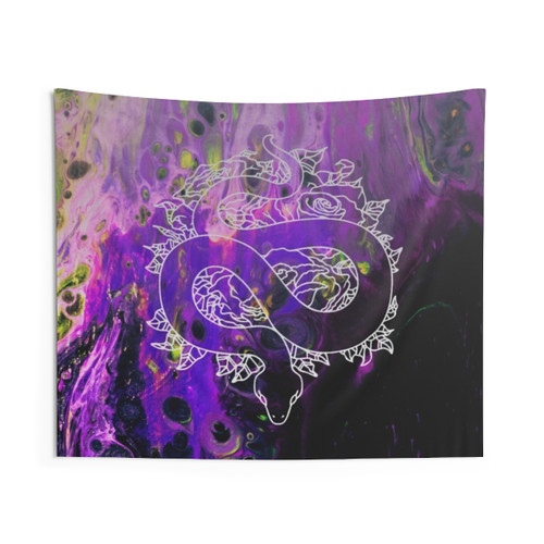 Psychedelic Serpent Tapestry - Trippy Wall Hanging
