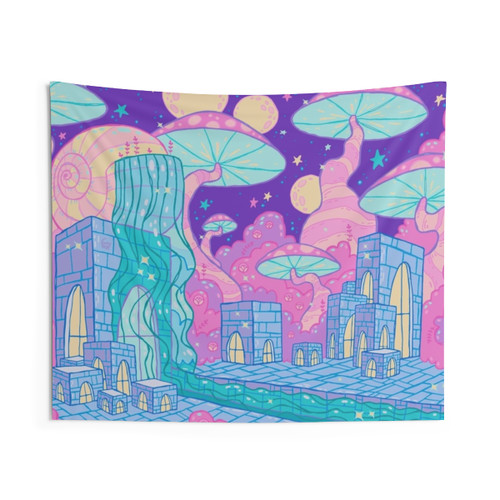 Magical Mushroom Planet Tapestry