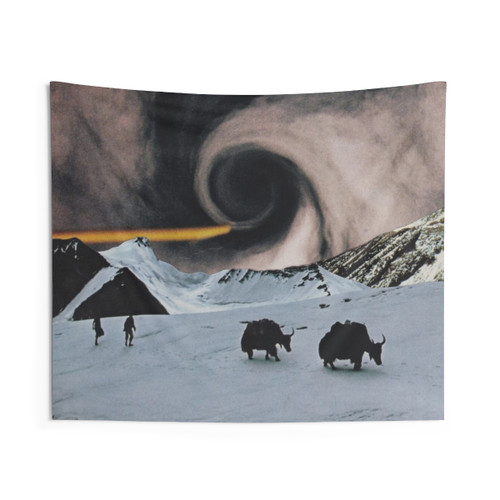 Black Sky Collage Tapestry